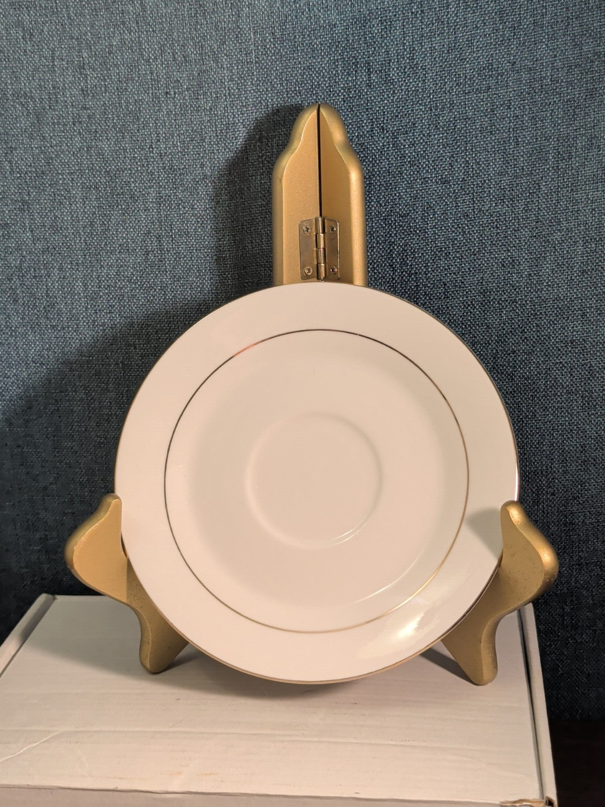 Home Essentials China Saucer Plate White with Gold Rim Individual Replacement