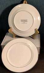 Home Essentials China Salad Plate White with Gold Rim Elegant Replacement