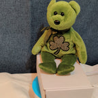 Ty Beanie Baby 2.0 Luckier the Irish Bear Green Shamrock 8" Plush