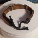 Leather Hemp Tribal Wrap Bracelet