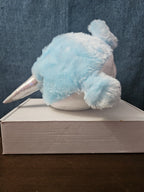 Blue Narwhal Plush Ball Toy 8.25" Inflatable Bouncy Stuffed Animal Sensory Play