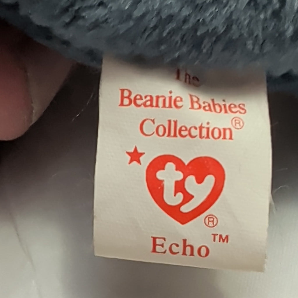 Ty Beanie Baby Echo Dolphin 1996 Retired 4th Gen Tags MWMT PVC Pellets Vintage
