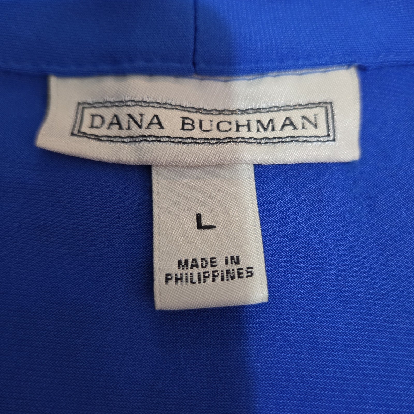 Dana Buchman Draped Neck Blue Sleeveless Top Blouse Gently Used Large