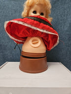 Vintage Heritage Doll Piggy Bank European Folk Costume Blonde Curls Aged Charm
