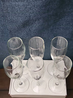Set of 6 Classic Champagne Flutes | 6oz Trumpet Shape | Elegant Clear Glass Stem
