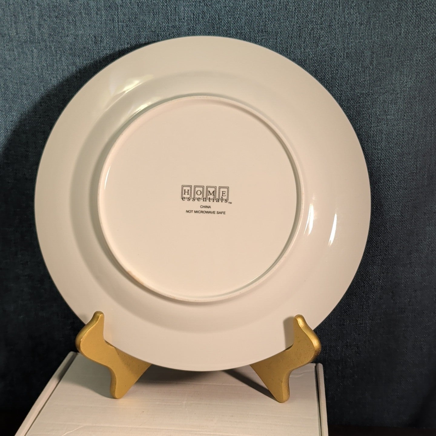Home Essentials China Dinner Plate White with Gold Rim Individual Replacement