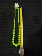 Chunky Bubblegum Bead Necklace Earring Set Green Retro New On Card