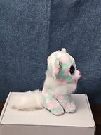 TY Beanie Boos Opal Cat Plush 6" | Pastel Pink & Green Tie Dye Kitty | No Tag