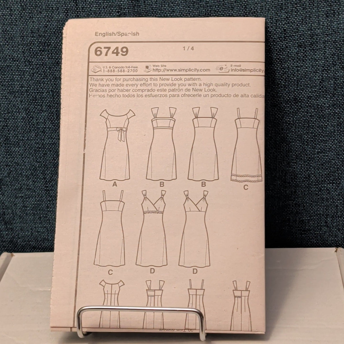 New Look 6749 Sewing Pattern Misses Dress Empire Waist Sizes 6-16 UNCUT Button