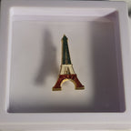 Paris Eiffel Tower Enamel Metal Brooch Vintage Pin