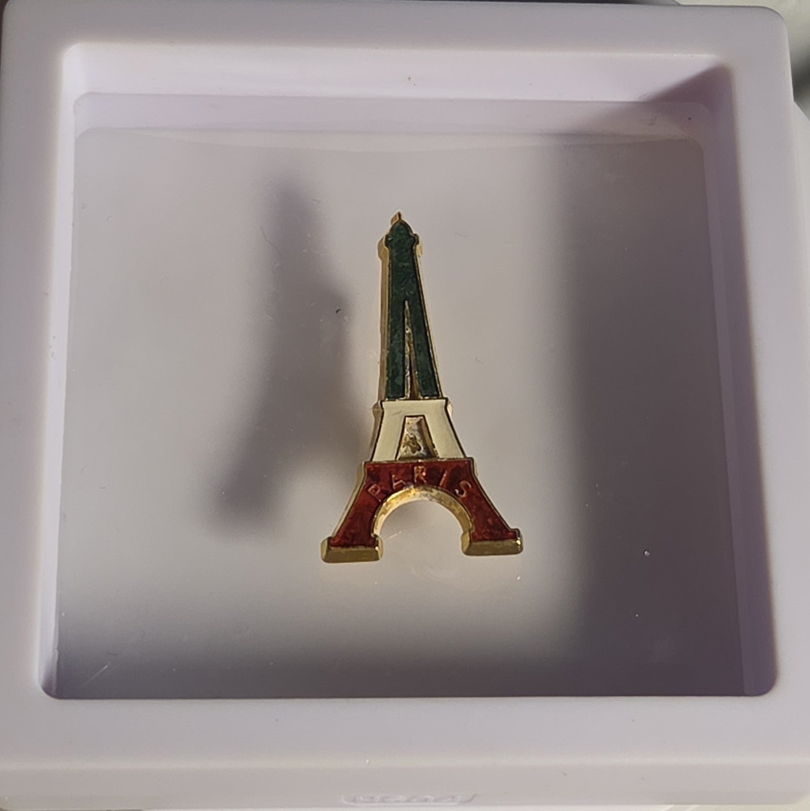 Paris Eiffel Tower Enamel Metal Brooch Vintage Pin