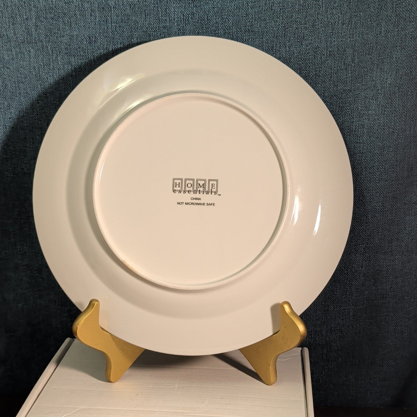 Home Essentials China Dinner Plate White with Gold Rim Individual Replacement