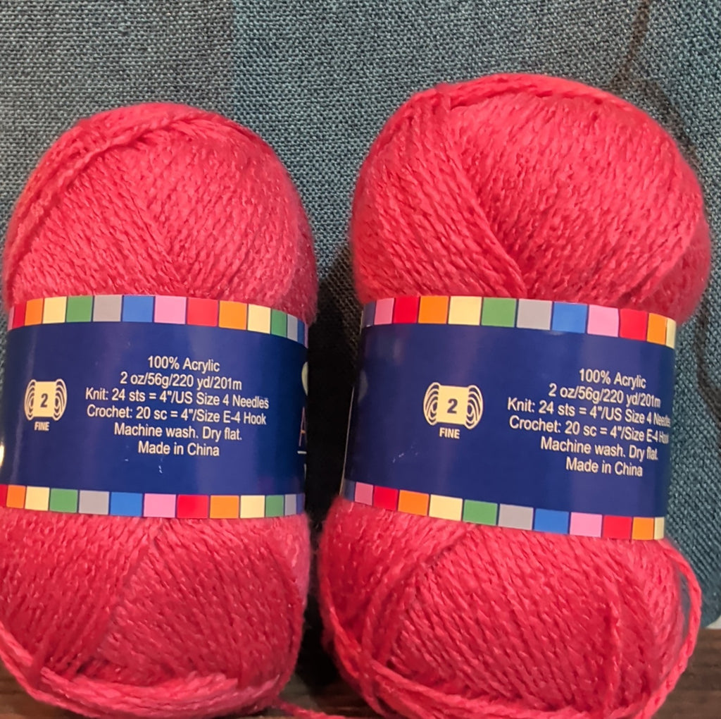 Herrschners Afghan Yarn Lot 2 Skeins 2 Ply  Grapefruit Acrylic 220 Yards Each