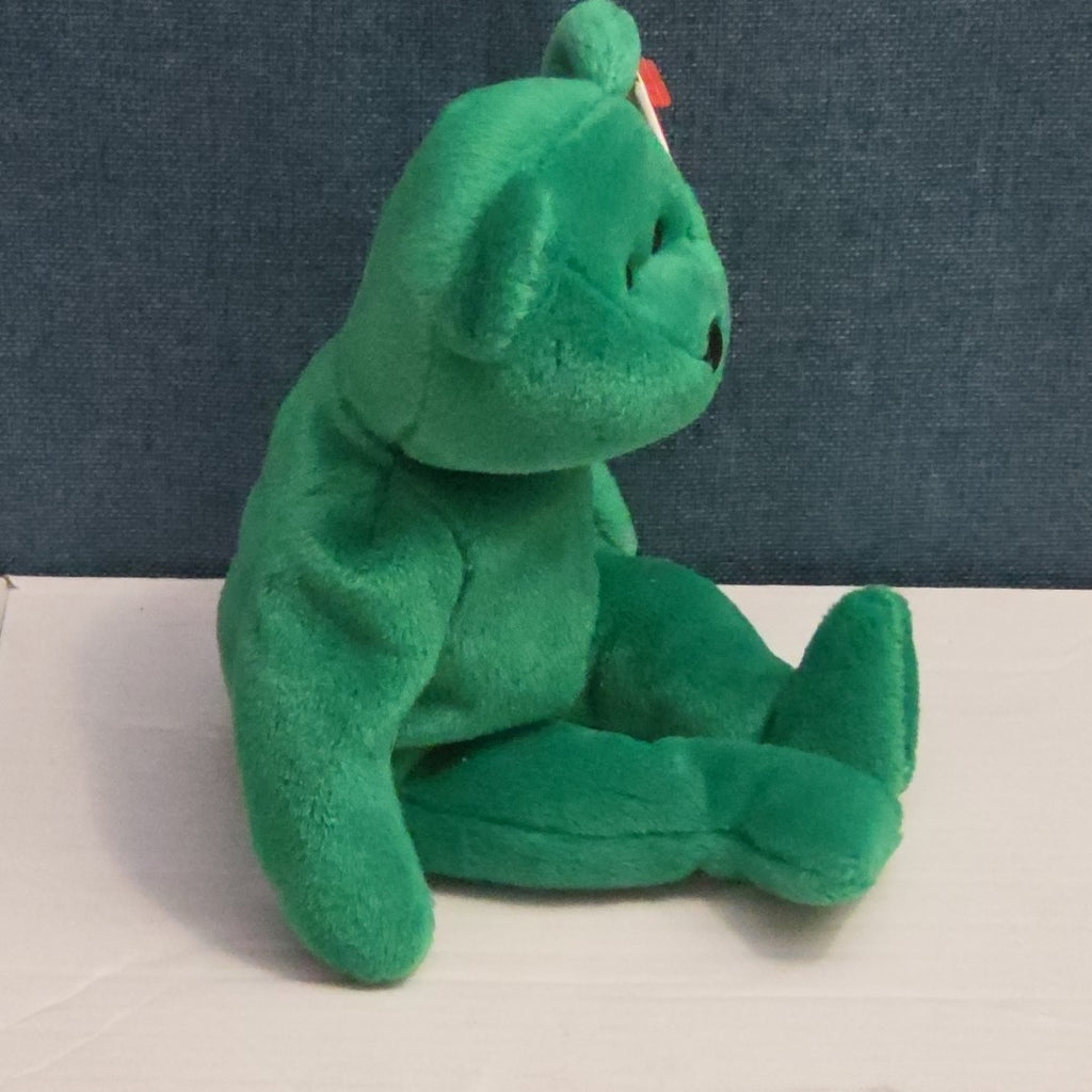 Ty Beanie Baby Erin the Bear 1997 Retired MWMT P.E. Pellets Irish Green Clover