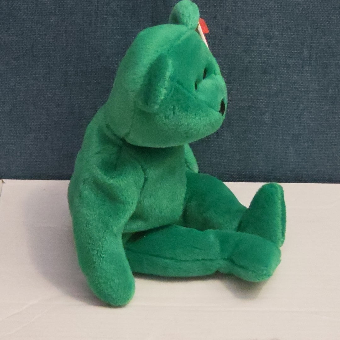 Ty Beanie Baby Erin the Bear 1997 Retired MWMT P.E. Pellets Irish Green Clover