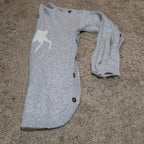 Hatley Girls Reindeer Knit Dress Size 10 Holiday Winter Sparkly Grey