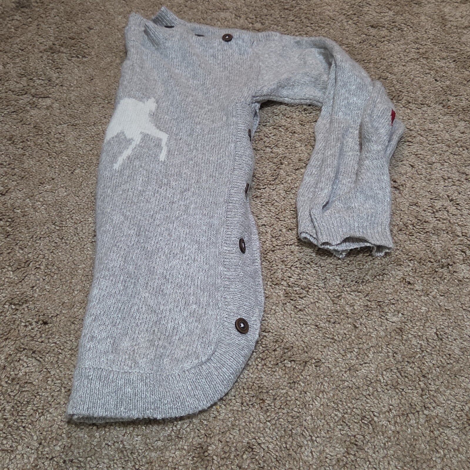 Hatley Girls Reindeer Knit Dress Size 10 Holiday Winter Sparkly Grey