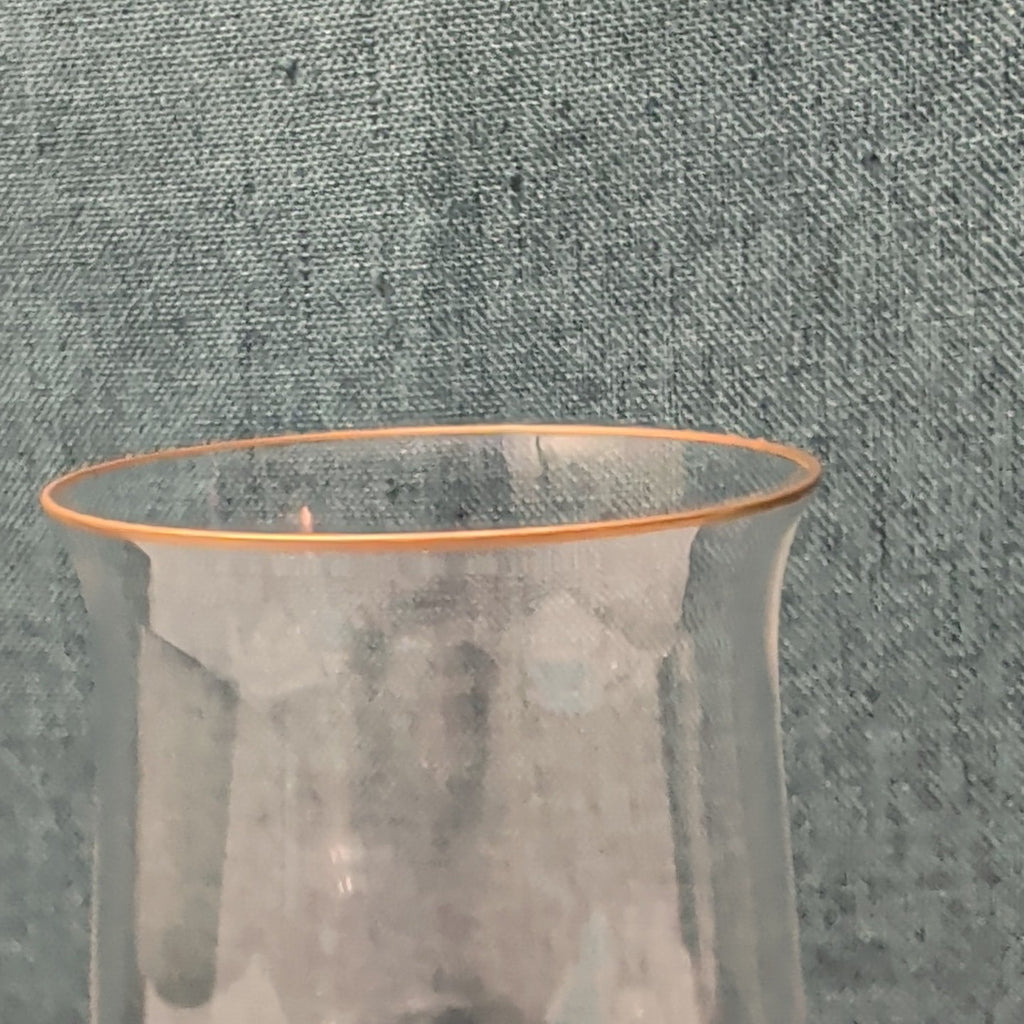 LENOX Crystal INTRIGUE Wine Glasses Gold Trim Fluted Rim Vintage 80s | Set of 6