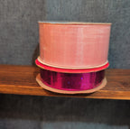 Offray Ribbon Lot 2 Pink Organdy Metallic Magenta Craft Destash