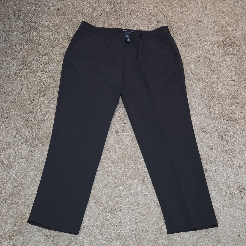 Zac & Rachel Black Dress Pants 14 Pleated Pocket Stretch Career NWOT