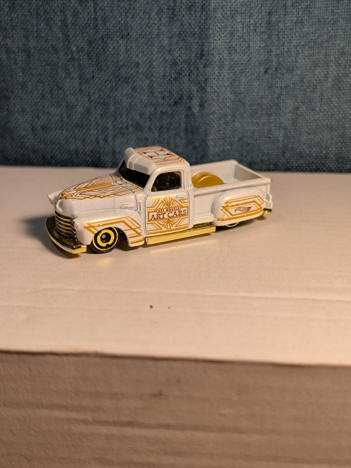 Hot Wheels La Troca | 2021 HW Art Cars White & Gold Lowrider Truck | Loose