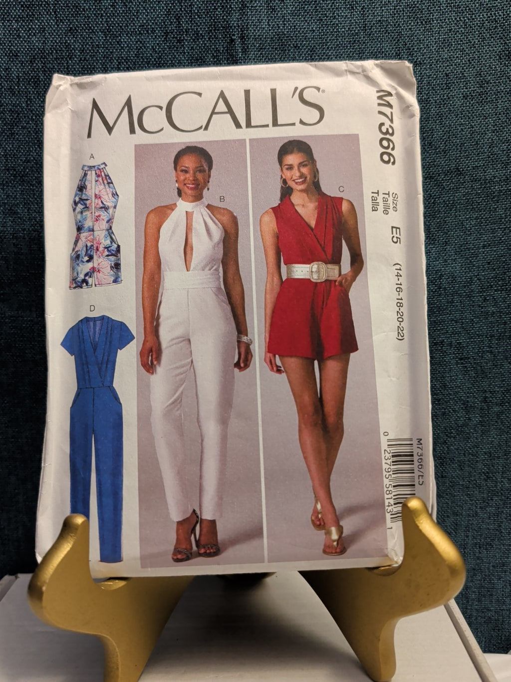 2016 McCall's M7366 Misses' Jumpsuit & Romper Sewing Pattern | Size 14-22 UNCUT