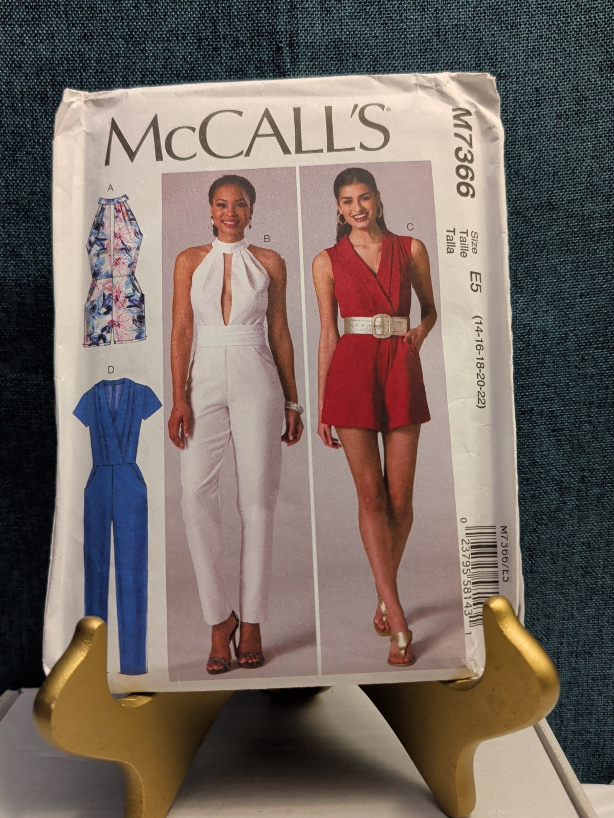 2016 McCall's M7366 Misses' Jumpsuit & Romper Sewing Pattern | Size 14-22 UNCUT