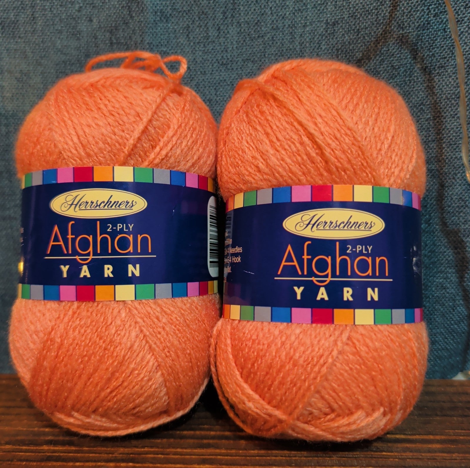 Herrschners Afghan Yarn 2 Ply Coral Rose Acrylic 2 Skein
