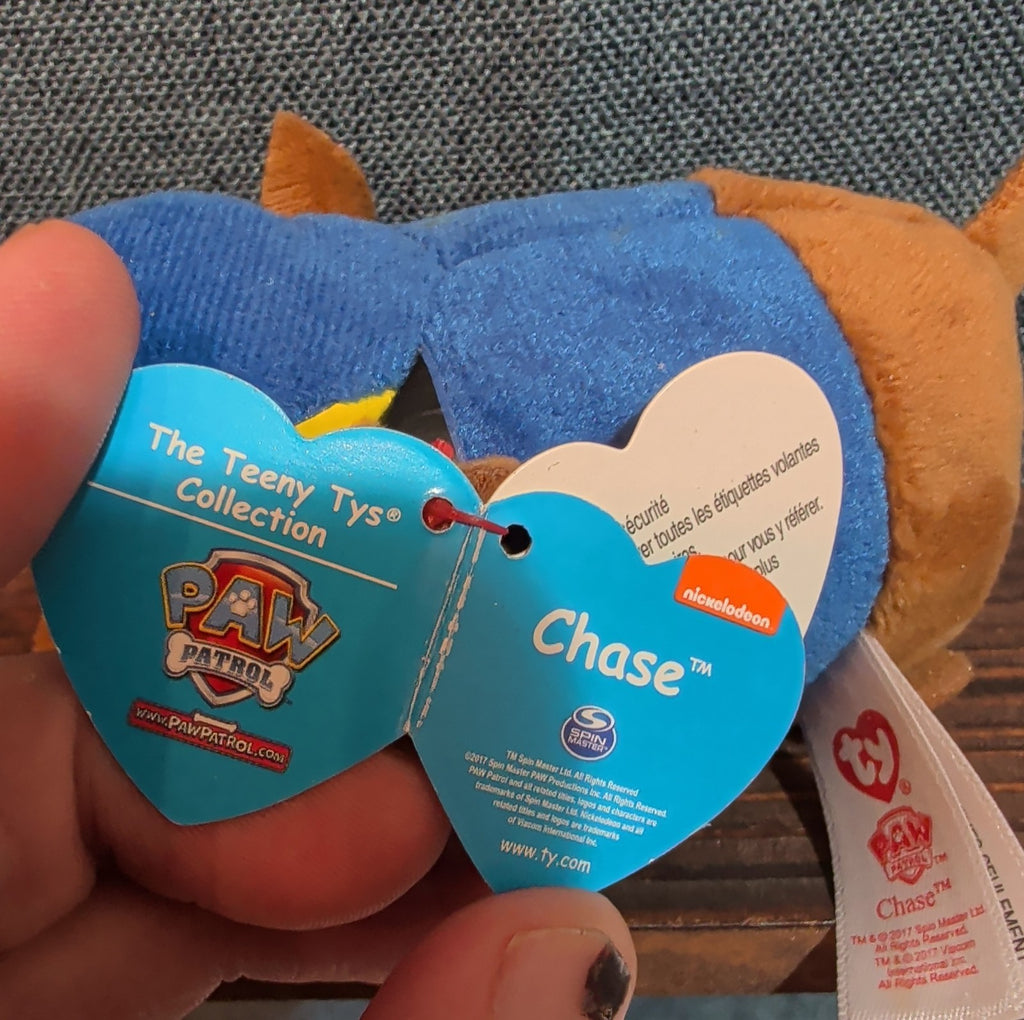 TY Teeny Tys Paw Patrol Chase 4" Stackable Plush Police Pup