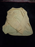 Nine West Petite XL PXL Yellow V-Neck Blouse Career Long Sleeve Pockets Popover