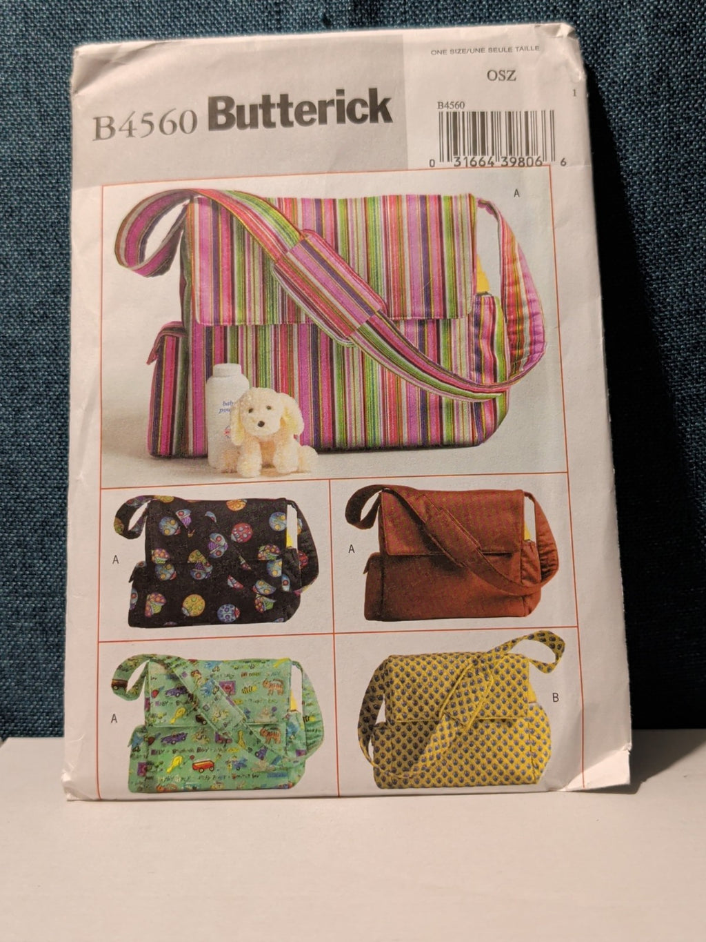 Butterick B4560 Pattern 2005 | Diaper Bag Tote | 2 Styles Lined Pockets UNCUT