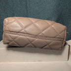 Studio Badgley Mischka Quilted Mini Tote Taupe Vegan Leather NWT