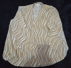 Michael Kors Blouse Gold Chain Link Print Wrap V-Neck Stretch Top L Gently Used