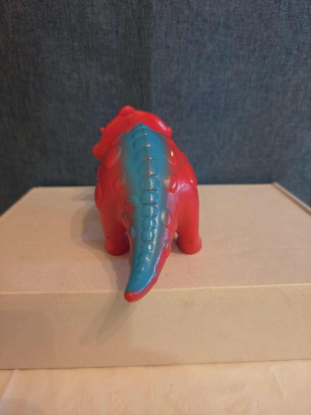 Kid Connection Triceratops Dinosaur Toy Red Blue 7" Long Plastic Figure Toddler