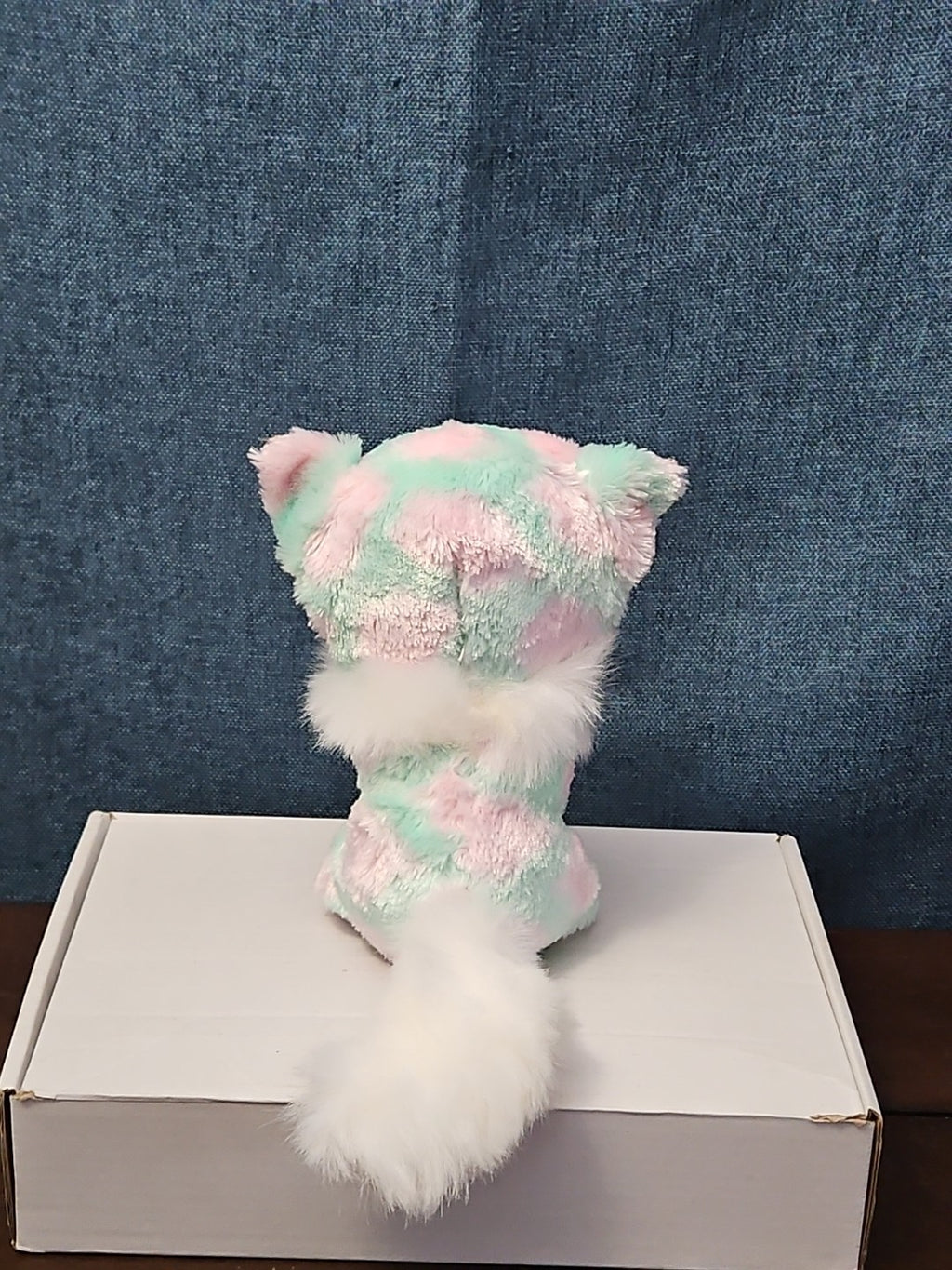 TY Beanie Boos Opal Cat Plush 6" | Pastel Pink & Green Tie Dye Kitty | No Tag