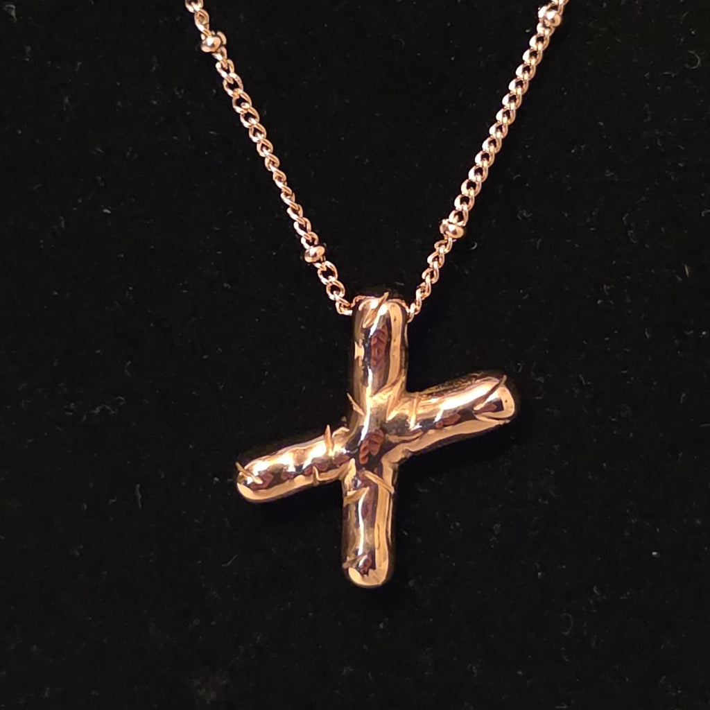 Pixie The Penguin Letter X Necklace Rose Gold Tone Puffy Coquette NIB