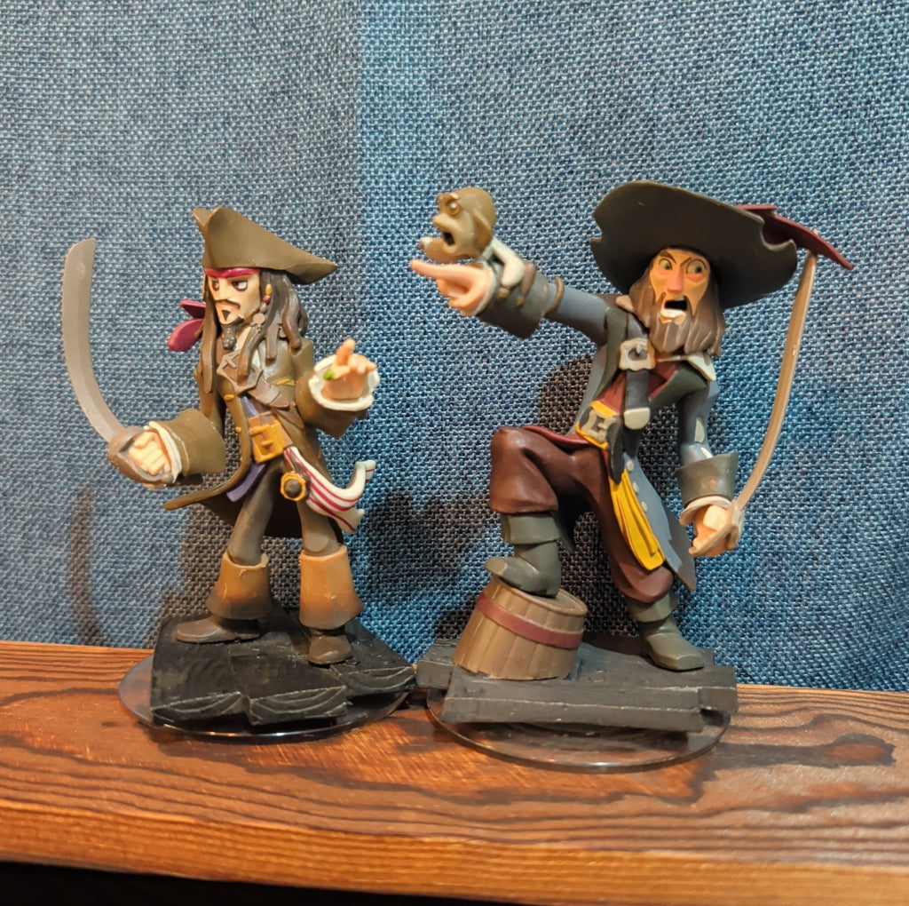 Disney Infinity 1.0 Pirates Jack Sparrow Barbossa Figures Loose