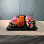 Assorted Yarn Set 9oz Mixed Rainbow Retro Stripe Orange Pink Purple 3 Skeins