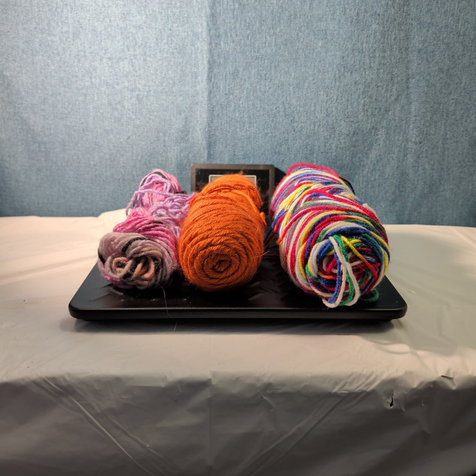 Assorted Yarn Set 9oz Mixed Rainbow Retro Stripe Orange Pink Purple 3 Skeins