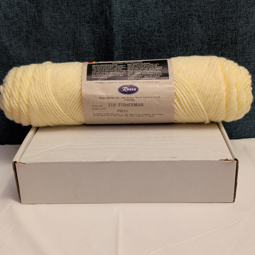 Vintage Wintuk Yarn 100% Orlon Acrylic Fisherman Cream 4-Ply Worsted Weight NOS