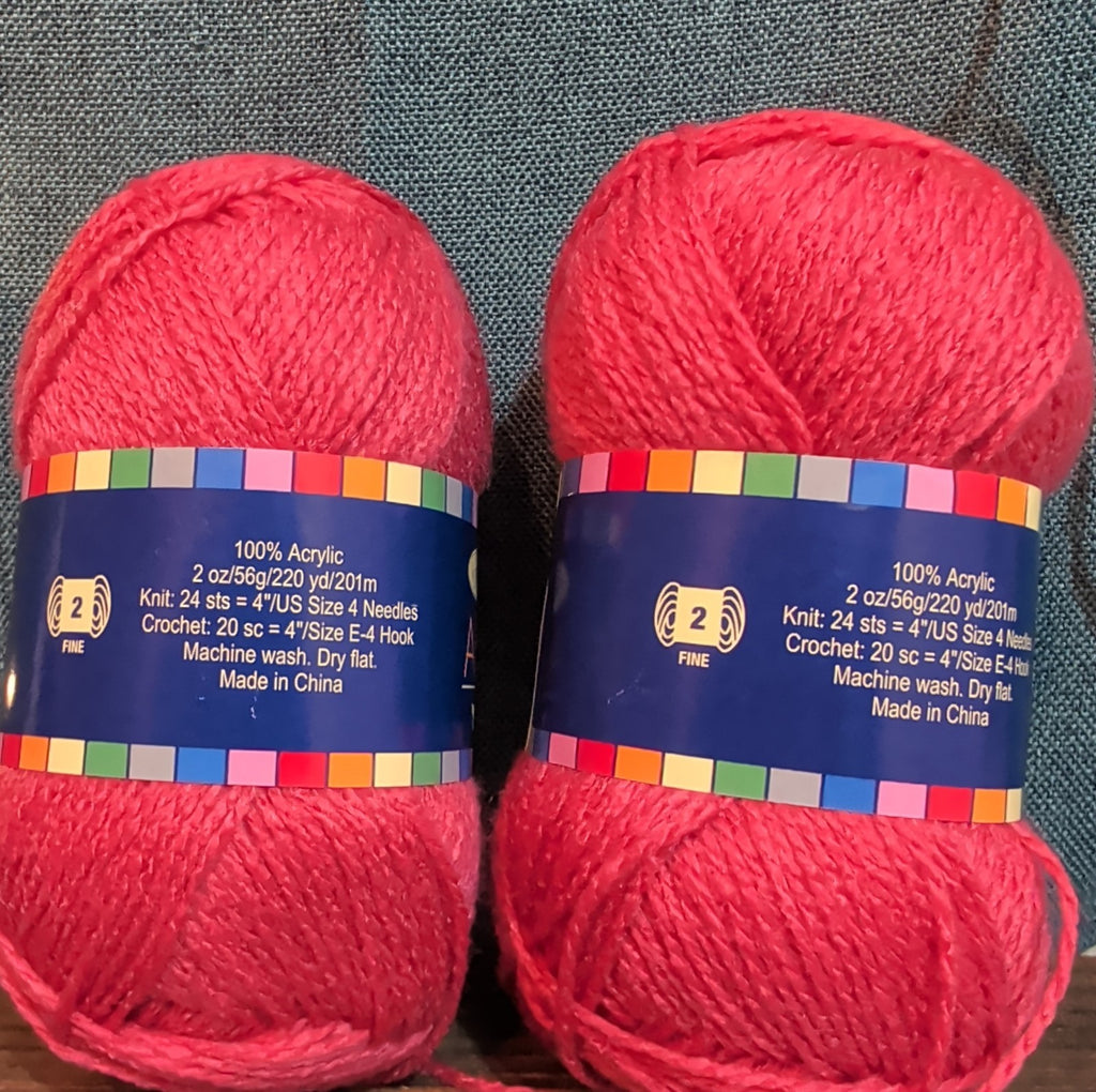 Herrschners Afghan Yarn Lot 2 Skeins 2 Ply  Grapefruit Acrylic 220 Yards Each