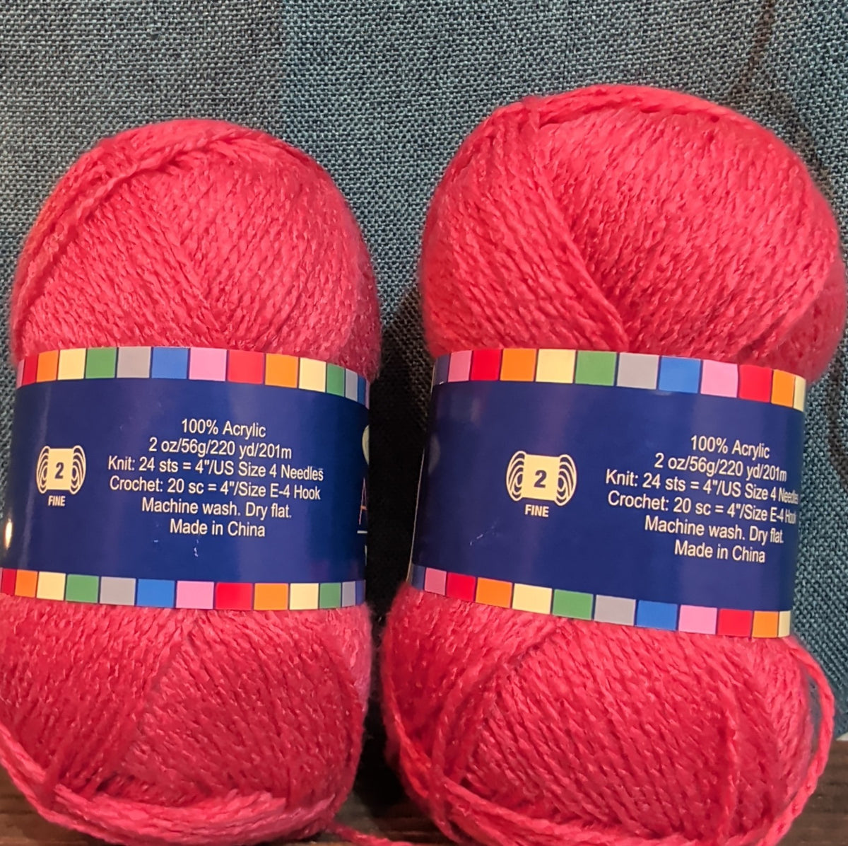 Herrschners Afghan Yarn Lot 2 Skeins 2 Ply  Grapefruit Acrylic 220 Yards Each