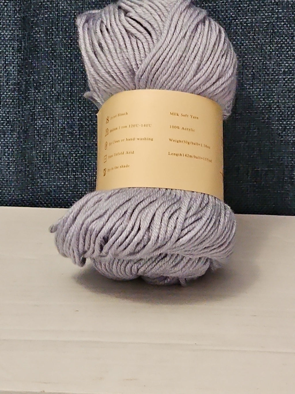 ThinkThings Milk Cotton Yarn | Soft Silver Grey 50g Skein Anti-Pilling