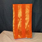 Vintage Orange Striped Scarf Sheer Satin Oblong Rectangular Wrap Retro