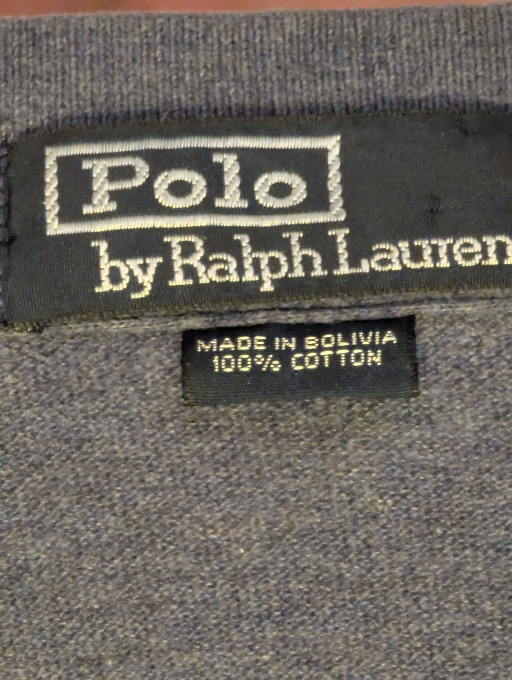Vintage 90s Polo Ralph Lauren Shirt Men's Large Gray Red Pony Logo Cotton