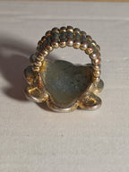 Sarah Coventry Pearl Rhinestone Flower Ring Vintage  Adjustable