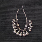 Chunky Silver Bib Statement Necklace Black Cube Cascading Collar Choker Punk Mod