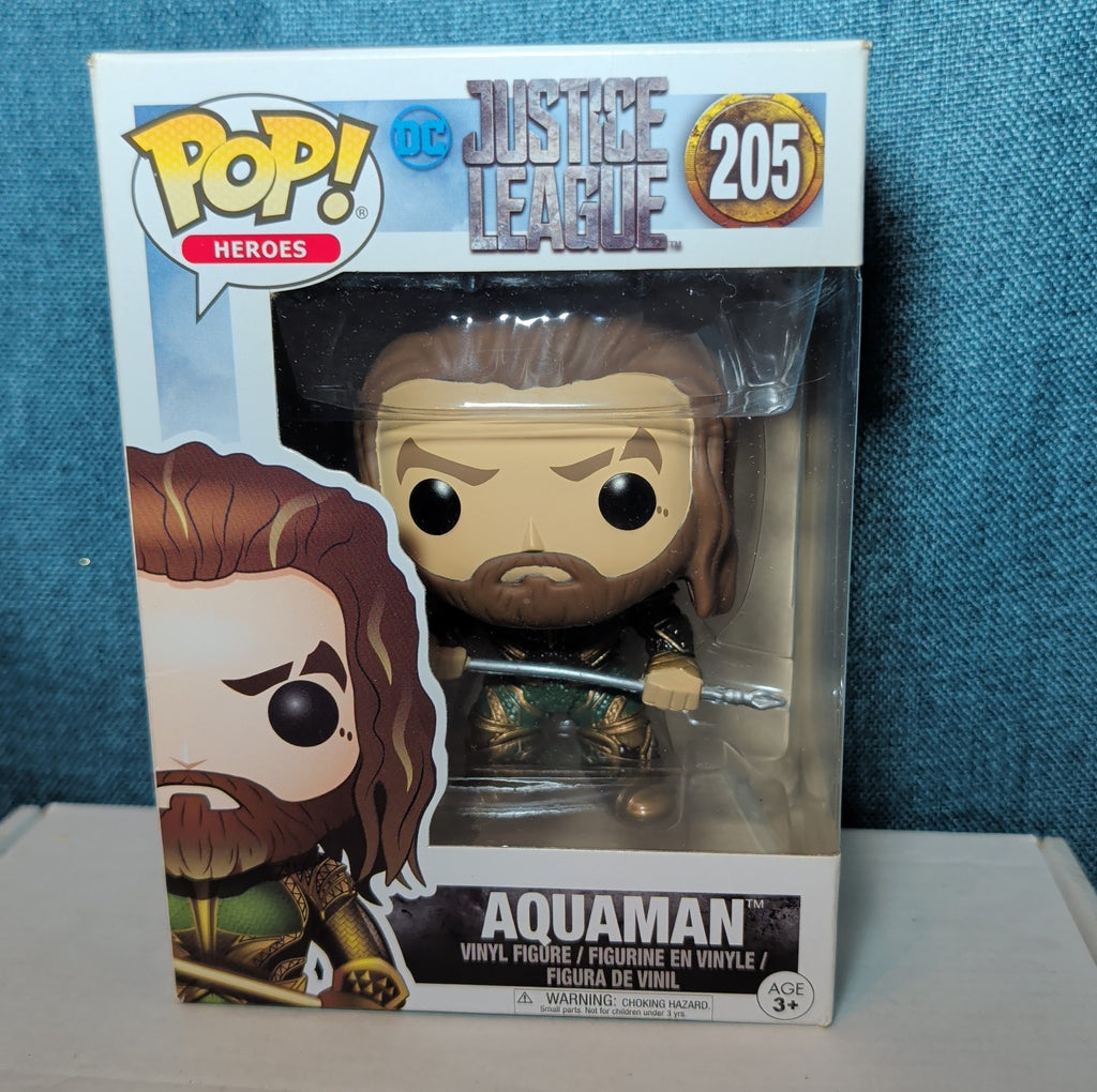 Funko POP! Heroes DC Comics Justice League Movie Aquaman #205 NIB with Protector