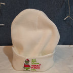 Custom Grinch Throat Punch White Knit Beanie Funny Holiday Hat Brand