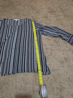 Counterparts Striped Blouse Women XL Black White Long Sleeve Top
